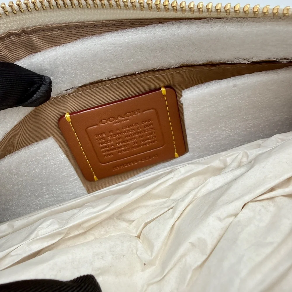 Coach Charlotte Shoulder Bag With Star Print Chalk Gold